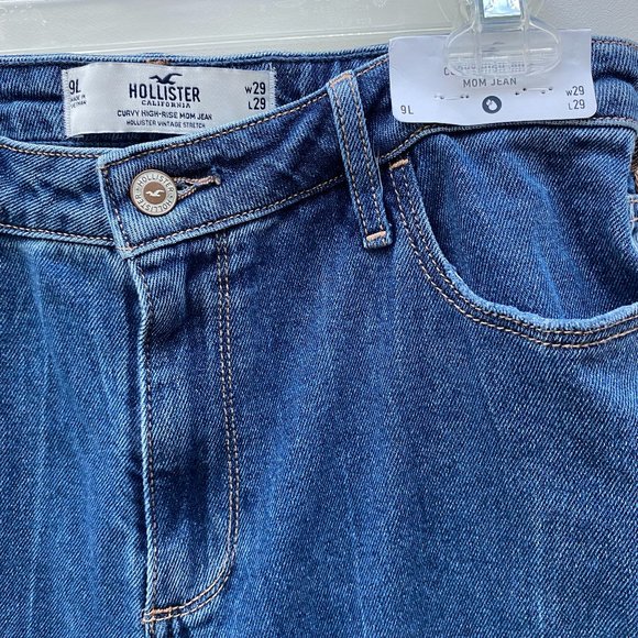 Hollister Curvy High Rise Mom Jeans size 9 two-tone - Picture 8 of 11